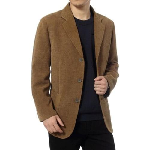 Spring and autumn mens clothing quinquagenarian casual corduroy suit men jacket male suits jaqueta masculino blazer hombre