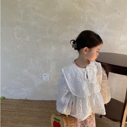 2021 new style girls shirt fashion autumn full sleeve cotton kids top 1-7 years WU170