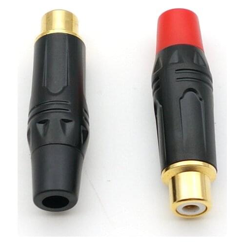 Wholesale Gold plated brass RCA socket Audio Female soldering adapter New