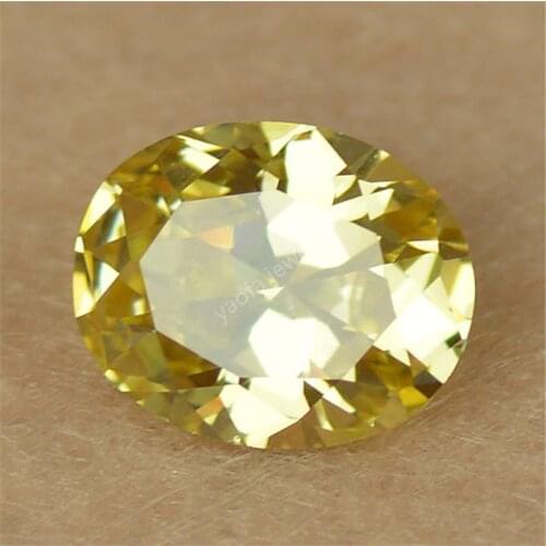 Wholesale zircon 2*3~13*18mm Middle Light Olive Yellow Oval Shape Cut Lab Grown Cubic Zirconia Loose CZ Gems Stone For Jewelry