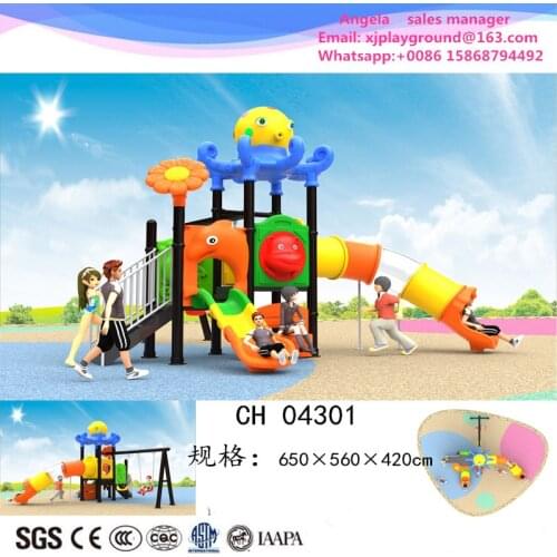 Wholesale preschool children plastic swing and slide set