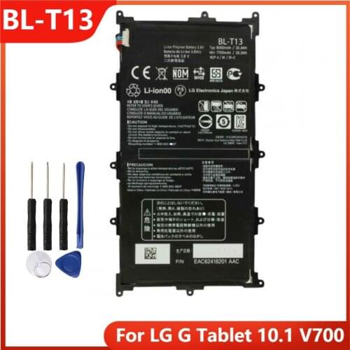 Original Tablet Battery BL-T13 For LG G Tablet 10.1 V700 BLT13 Replacement Rechargable Batteries 8000mAh With Free Tools