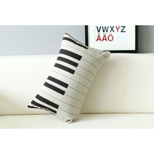 Creative Piano Key Linen Cotton Pillow Cushion pillow cover Car Office Cushions Home Decor 30cm*50cm