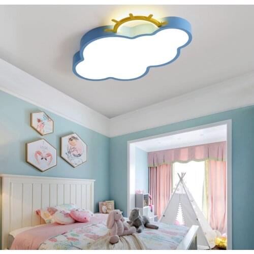 Blue Ceiling Light for kids room luminaire Luces led Ceiling Lamp children Baby bedroom light fixtures cloud chandelier lighting
