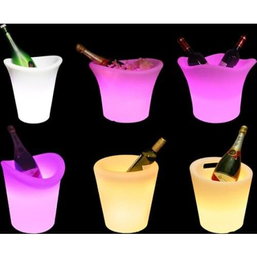 Colorful LED Ice WINE Bucket Large Capacity Wine Cooler Waterproof with 16Colors Changing Champagne Beer Bucket Bars Night Party