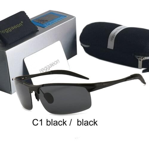 Luxury aluminum magnesium Polarized sunglasses man High-quality anti-glare glasses fashion Italy designer semi-rimless