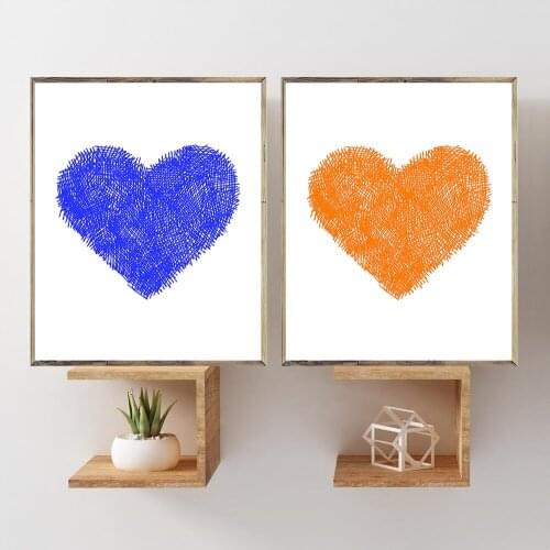 Modern Room Print Wall Art Motivational Cute Heart Nursery Inspirational Painting No Frame Pictures