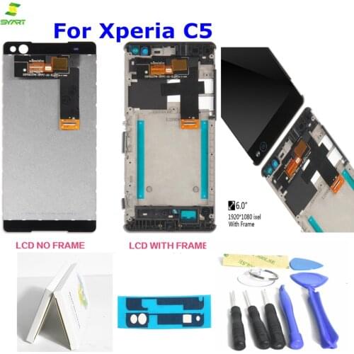 C5 Ultra Full Lcd Display 6.0" For SONY Xperia C5 LCD Touch Screen Digitizer C5 Ultra Display Screen E5506 E5533 E5563 E5553