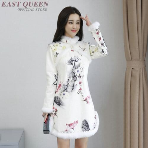 Qipao traditional Chinese oriental dress women cheongsam sexy modern Chinese dress qi pao female winter asian dress AA4147