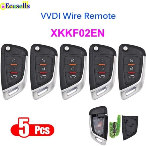 5Pcs/Lot Xhorse XK Series XKKF02EN Universal Wire Remote VVDI Car Key 3 Buttons for VVDI2 / VVDI Mini / Key Tool Max Knife Style