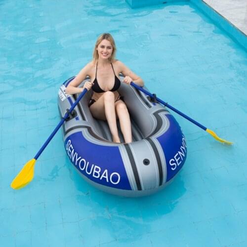 1-2 Person Thickening PVC Inflatable Boat Raft River Lake Dinghy Boats Kayak Canoe Pump Drifting Fishing Rowing Air Boat and Oar