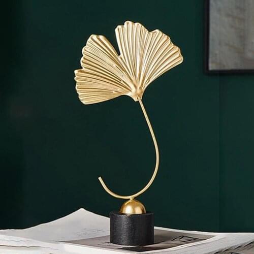 Fan Shaped Ginkgo Leaf Photo Prop Nordic Sculpture Ornament Office Home Decor