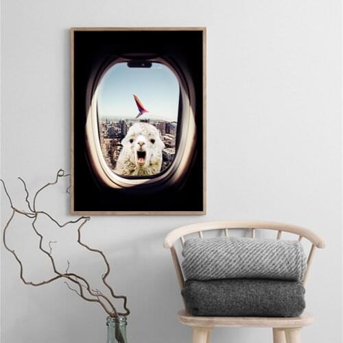 Vintage llama New York City Photo Print Picture Creative Abstract Animal Canvas Poster Wall Art Painting Modern Home Decor