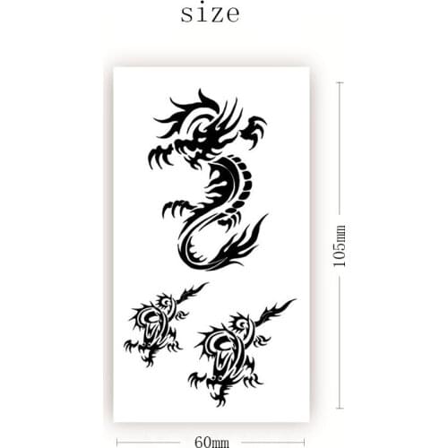 Waterproof Temporary Tattoo Sticker Flying Dragon Animal Flash Tattoos Totem Cool Body Art Arm Neck Fake Sleeve Tatoos Women Men
