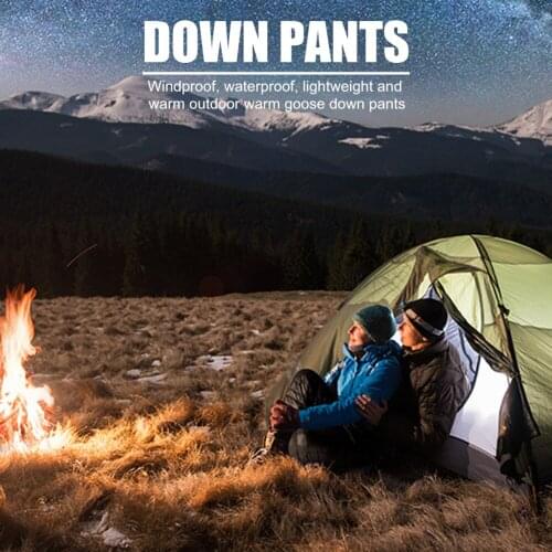 Climbing Warm Slim Trousers Plus Size Thicken Outdoor Skiing Camping Down Pants Travelling Easy Carrying Portable Parts