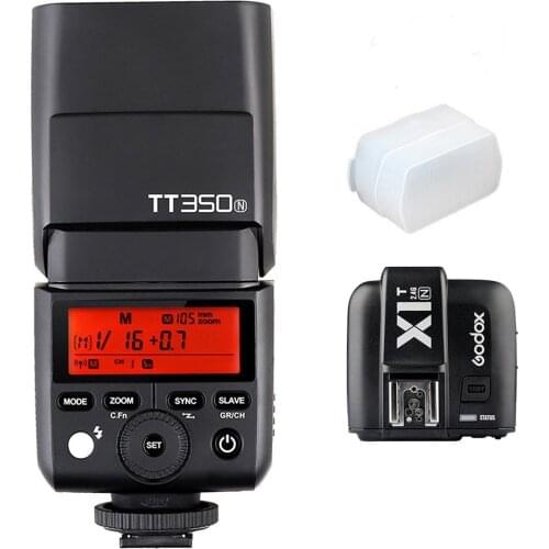 Godox TT350N Speedlite 2.4G HSS 1/8000s TTL GN36 Camera Flash Light +X1T-N Flash Trigger Transmitter for Nikon DSLR
