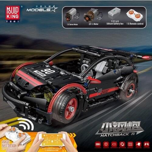 MOULD KING High-Tech Building Blocks The Motorized Hatchback Type R Car Model Remote Control Car Assembly Bricks Kids Toys Gifts