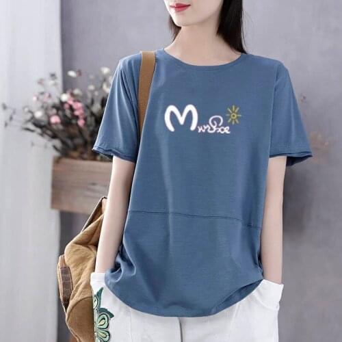 Plus Size Women Spring Summer Style Loose T-Shirts Tops Lady Casual Short Sleeve O-Neck Letter Printed Tees Tshirts Tops ZZ0172