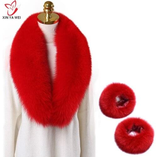 Real raccoon fur scarves woman 100% pure Natural raccoon fur collar warm scarves winter red fox fur collar Gift