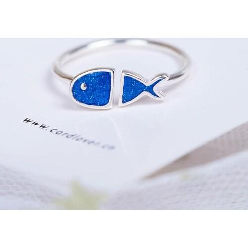 Ethnic Style Retro Vintage Silver Color Fish Rings For Women Punk Adjustable Rings Girls Finger Jewelry Party Gifts