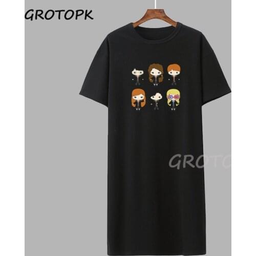 2020 Harry, Ron and Hermione T Shirt Dress Women Tumblr Black Summer Dress Female Vintage Streetwear Harajuku Woman Dress Femme