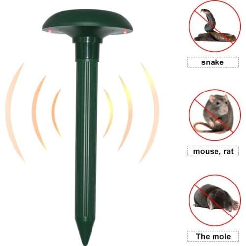2PCS Outdoor Ultrasonic Sonic Mouse Mole Rodent Repeller Solar Powered Garden Lawn Mice repellent Pest Reject