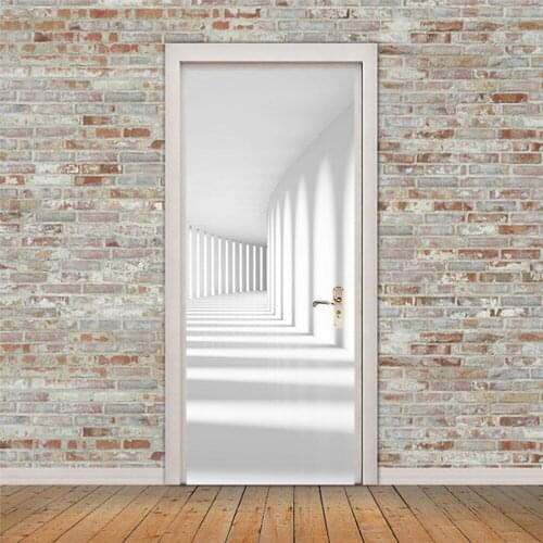 2PCS 3D Door Sticker Grey Creative Door Stickers Decoration Windows Glass Stickers Waterproof Eco Friendly PVC Door Stickers New