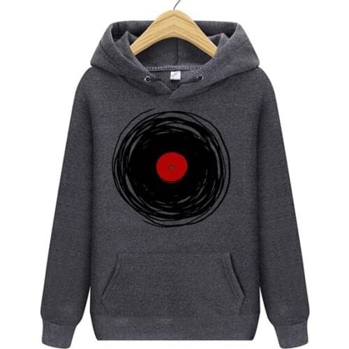 2020 Retro Vinyl Record DJ Streetwear Printing Music Mens Hoodie Adult Camisetas Hombre Jacket Hoodies Sweatshirts