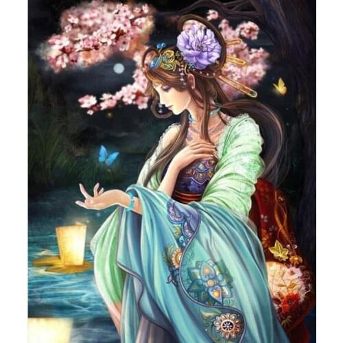 New Diamond mosaic diamond embroidery beads Butterfly Beauty Flower moon diamonds cross stitch painting handwork kits wall decor