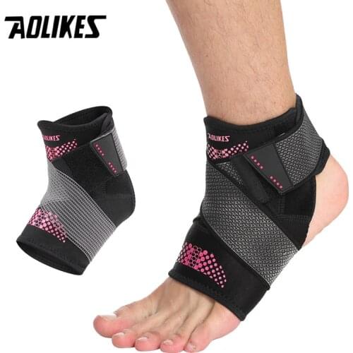 AOLIKES Adjustable Ankle Support Pad Protection Elastic Bandage Ankle Brace Guard Sprains Injury Wrap Heel Pad for Basketball