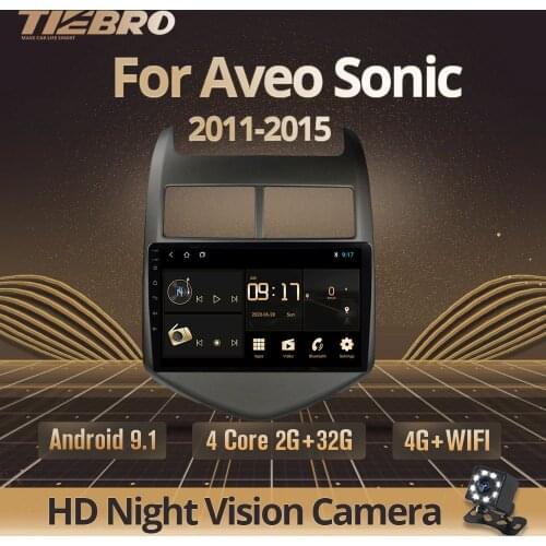TIEBRO 2DIN Android 9.0 Car Multimedia Player For Chevrolet Aveo Sonic 2011-2015 Car Radio GPS Navigation Support DVR DVD Player