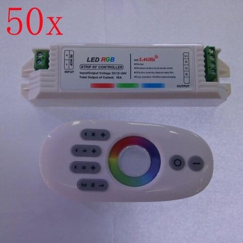 FREE DHL 50sets/lot DC12V/24V 18A 4-zone 2.4G RF LED Dimmer Touch Screen Panel RGB Controller for RGB LED Strip