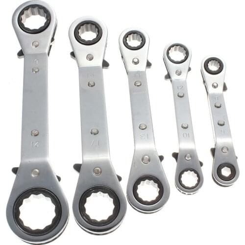 Free Ship Practical Imperialstandard Offset Double Ring Spanner Reversible Ratchet Handle Wrench Inch Hand Tool 5 Size