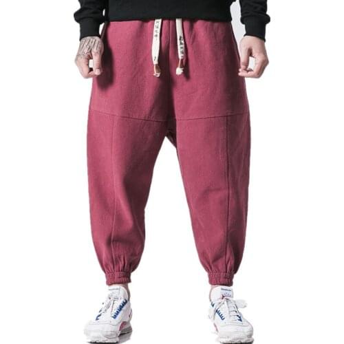 Harem Pants Men Summer thin Elastic Waist Pants Trousers Mens Casual Joggers Sweatpants Male Chinese Traditional Harajuku
