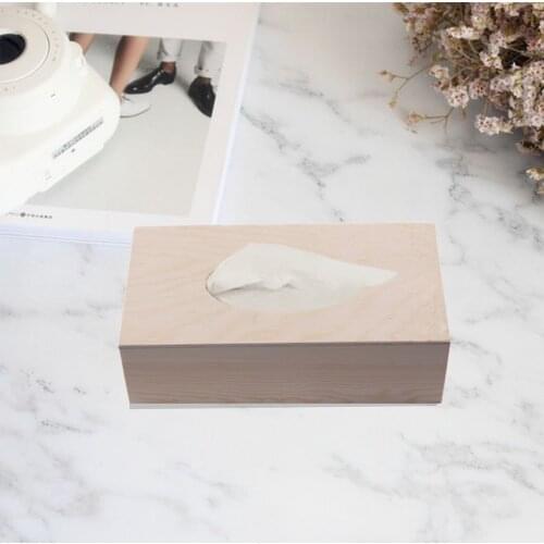 Wood Tissue Box Holder Paper Tissue Case Car Napkins Holder Case Organizer Home Decoration