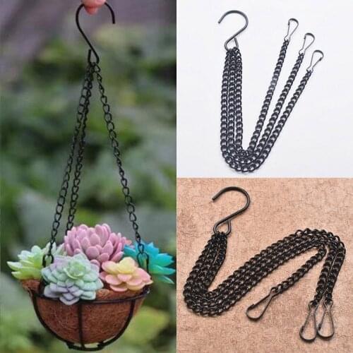 Double-Head Hanging Chains For Hanging Baskets Plant Pot Basket Holder 3 Point S-Shaped Iron Hooks Flower Pots Hanging Chains