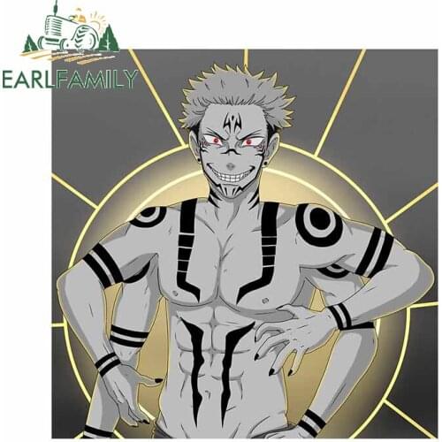 EARLFAMILY 13cm x 12.4cm For Jujutsu Kaisen Car Motorcycle Stickers Bumper Decal Vinyl Material Occlusion Scratch Decoration