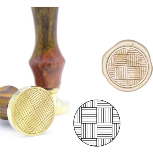 Geometric Pattern Wax Seal Stamp B34 Custom Wax Stamp Initial Stamp Wood Handle DIY Ancient Seal Retro Stamp