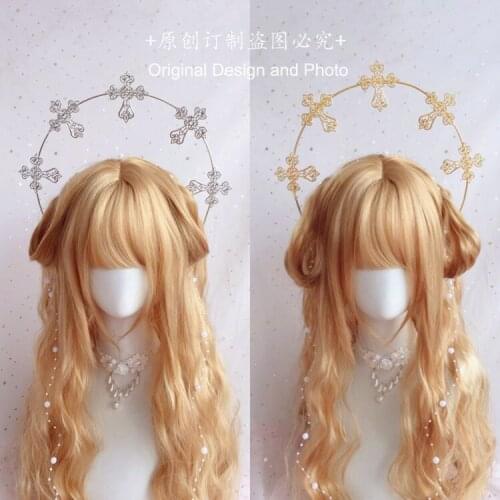 Harajuku Gothic Halo Crown Halo Aperture Princess Queen Pope Props Notre Dame Hair hoop Show props for photo shoots Cosplay