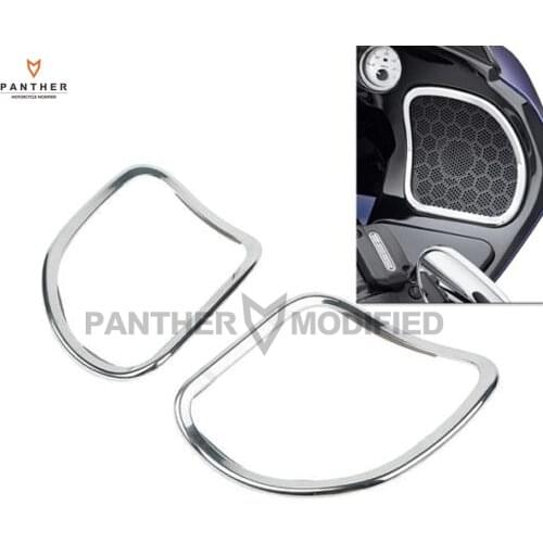 Chrome Motorcycle Front Speaker Trim case for Harley Davidson Touring Road Glide 2015 2016