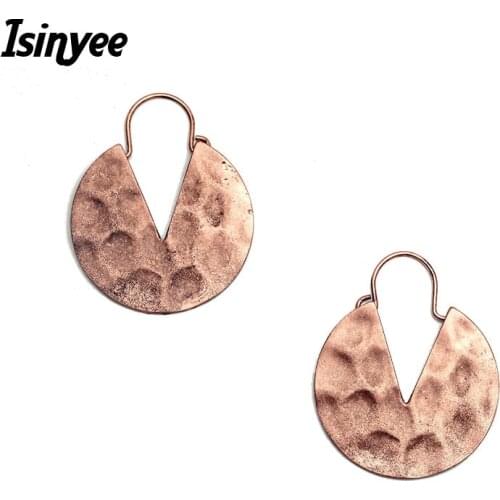 ISINYEE Vintage Bohemian Earrings For Women Girls Antique Retro Ethnic Tibetan Silver Circle Ear Brincos 2021 Statement Jewelry
