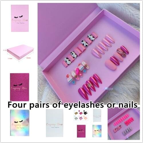 Fit lash and nails box Eyelash Storage Book Organizer Makeup Display Glitter Paper Sample Catalog Travel Gift Portable Packaging