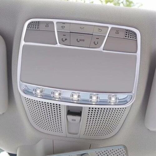 For Mercedes Benz GLC /For C Class 2015-2018 2PCS ABS Chrome Car Roof Dome Lamp Reading Light Cover Trim Moldings Accessories