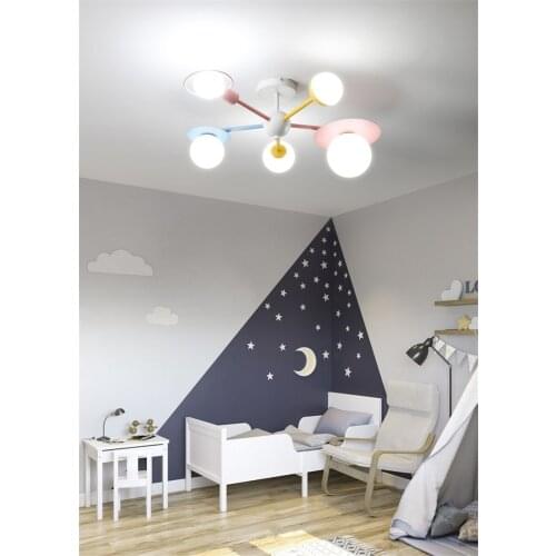 Nordic Childrens Room Color Chandeliers Bedroom Dining Room Study Home Decor Lighting Interior Design Boy Girl Room Fixtures