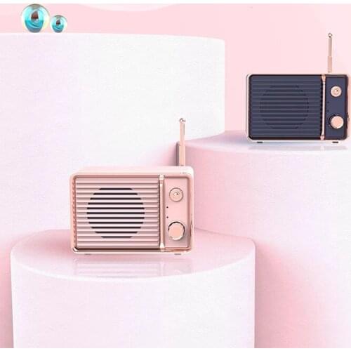 DW01 3D Surround Mini Retro Rechargeable Audio Portable Heavy Bass Travel Wireless USB HIFI Stereo Cute Bluetooth Speaker