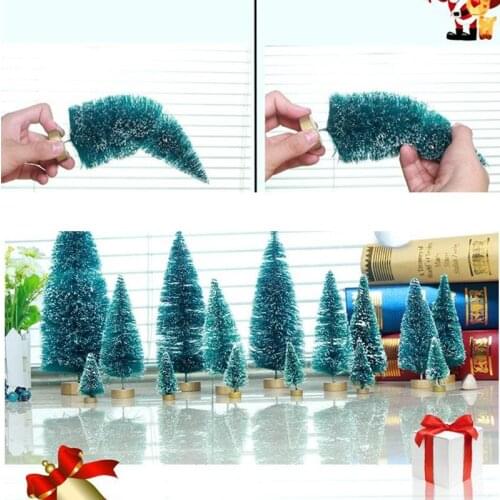 12pcs Mini Christmas Tree Pine Tree DIY Christmas Decorations For Home Table Navidad Xmas Ornaments New Year Decor Kids Gifts