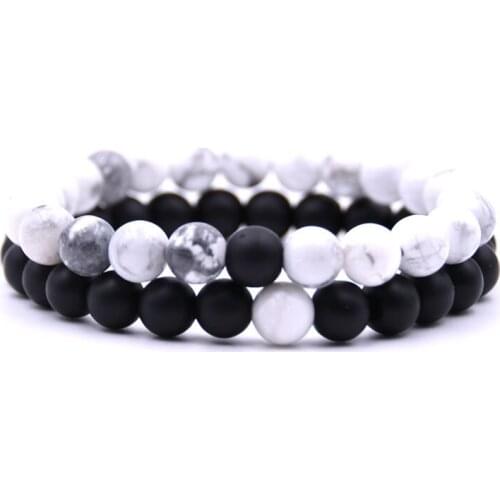 Fashion Beaded Bracelet Natural Stone Charm Beads for Men Gorgeous Semi-precious Stones Black Onyx Lava Tiger Eye Healing Women