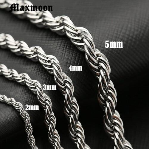 Maxmoon Punk Men Bracelet Jewelry Mens Stainless Steel Silver Color Chain Link Bracelet Wristband Bangle Gift