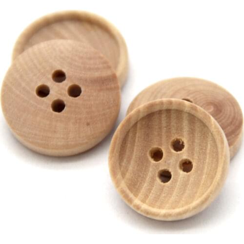 HENGC Natural Round Wooden Brown Buttons For Clothing Small Children Doll Blouse Jacket Decorative Sewing Accessories Wholesale