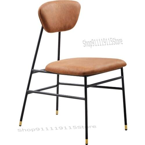 Nordic Luxury Dining Chair Family Modern Simple Leisure Desk Chair Iron Restaurant Back Retro Industrial Chair